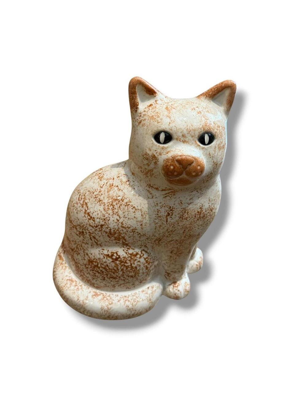 Large Vintage Ceramic Hollow Cat Statue